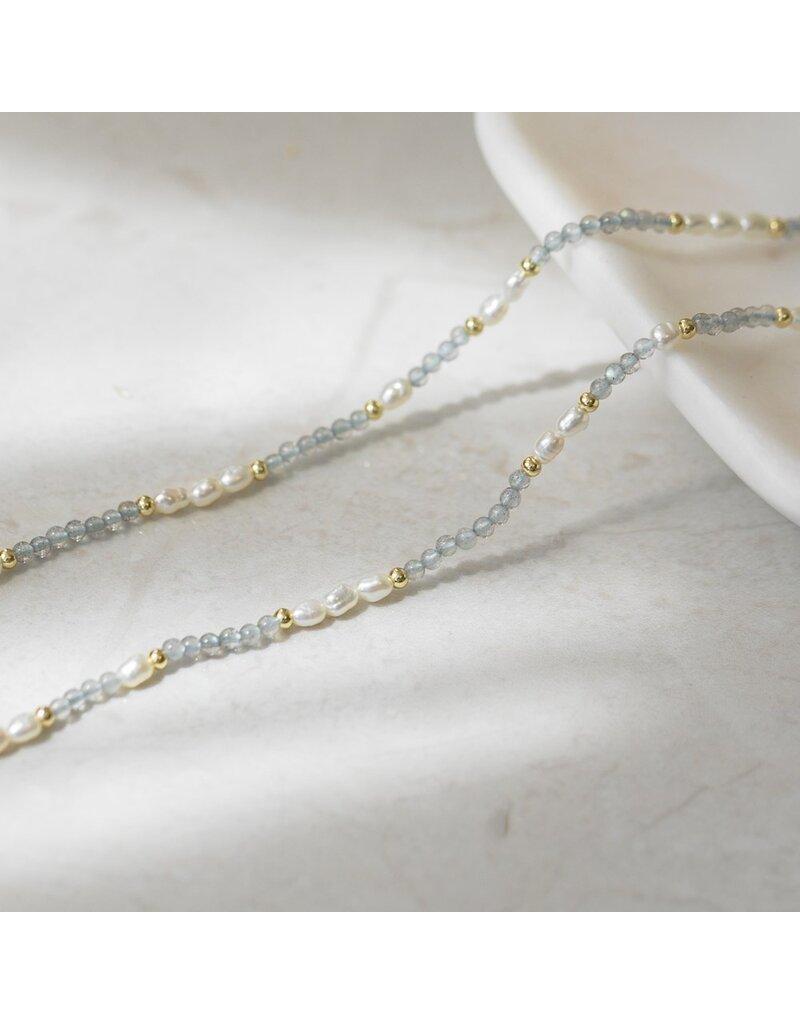 GLEE MIRA NECKLACE - LABRADORITE / PEARL