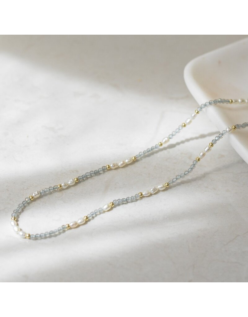 GLEE MIRA NECKLACE - LABRADORITE / PEARL