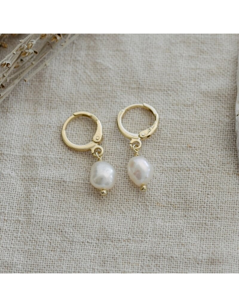 GLEE BITSY HOOPS - WHITE PEARL