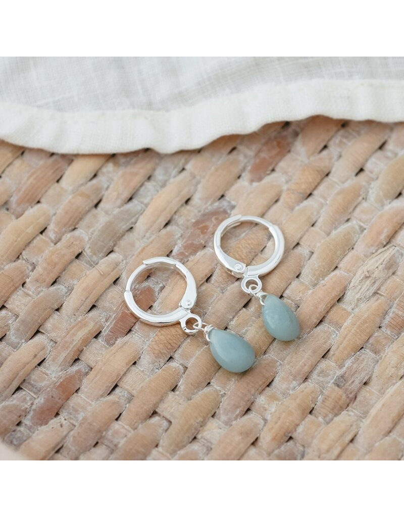 GLEE ZIA HOOPS - AMAZONITE