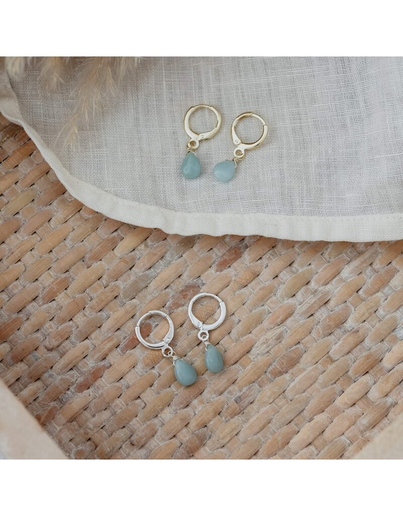GLEE ZIA HOOPS - AMAZONITE