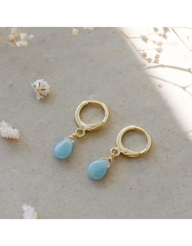 GLEE ZIA HOOPS - AMAZONITE