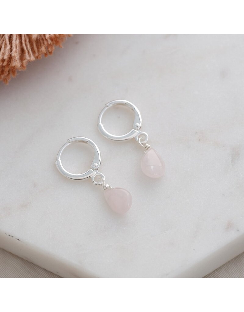 GLEE ZIA HOOPS - ROSE QUARTZ