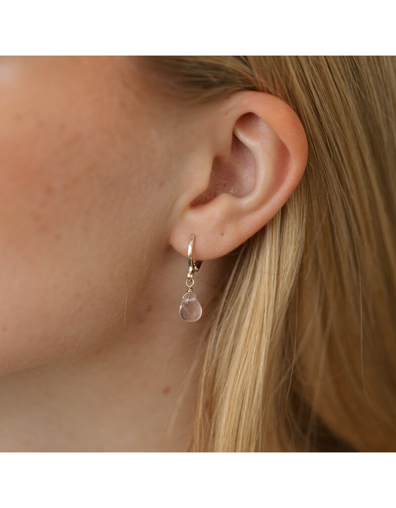 GLEE ZIA HOOPS - ROSE QUARTZ