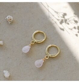 GLEE ZIA HOOPS - ROSE QUARTZ