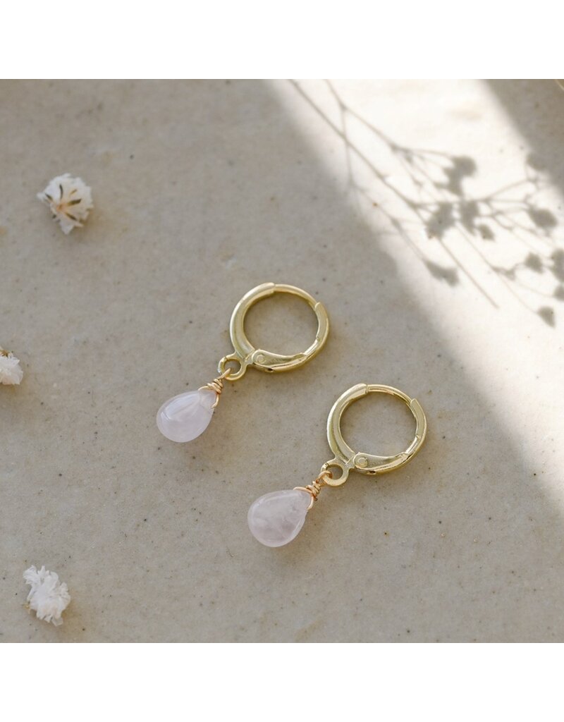 GLEE ZIA HOOPS - ROSE QUARTZ
