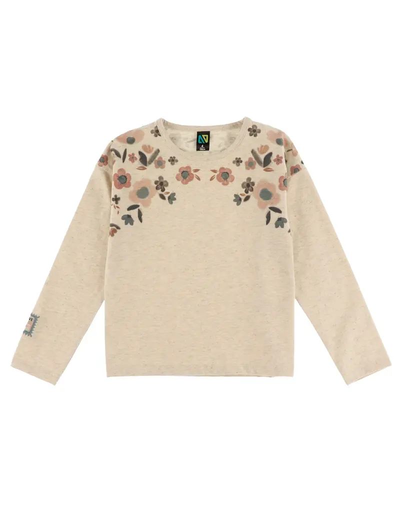 NANO BEIGE L/S W/ FLORAL DETAIL