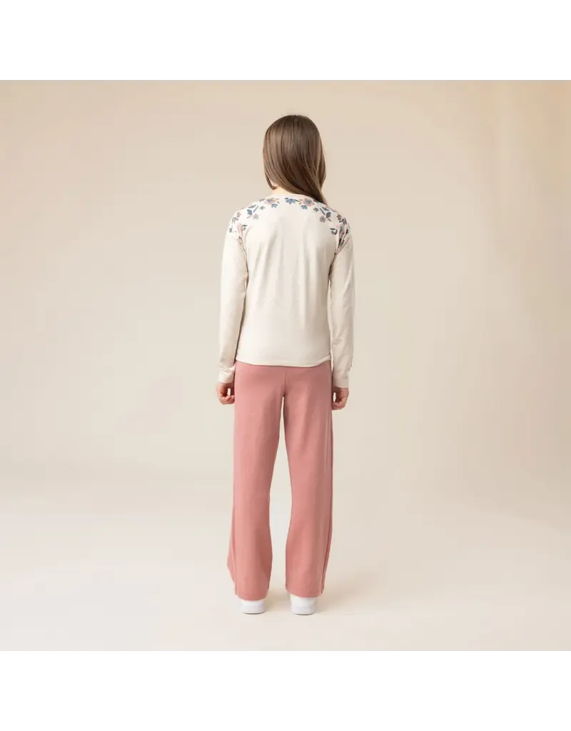 NANO BEIGE L/S W/ FLORAL DETAIL