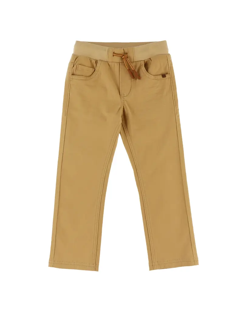 NANO TROUSER W/ ELASTIC WAIST - BROWN