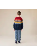 NANO KNIT SWEATER - BURGUNDY STRIPE