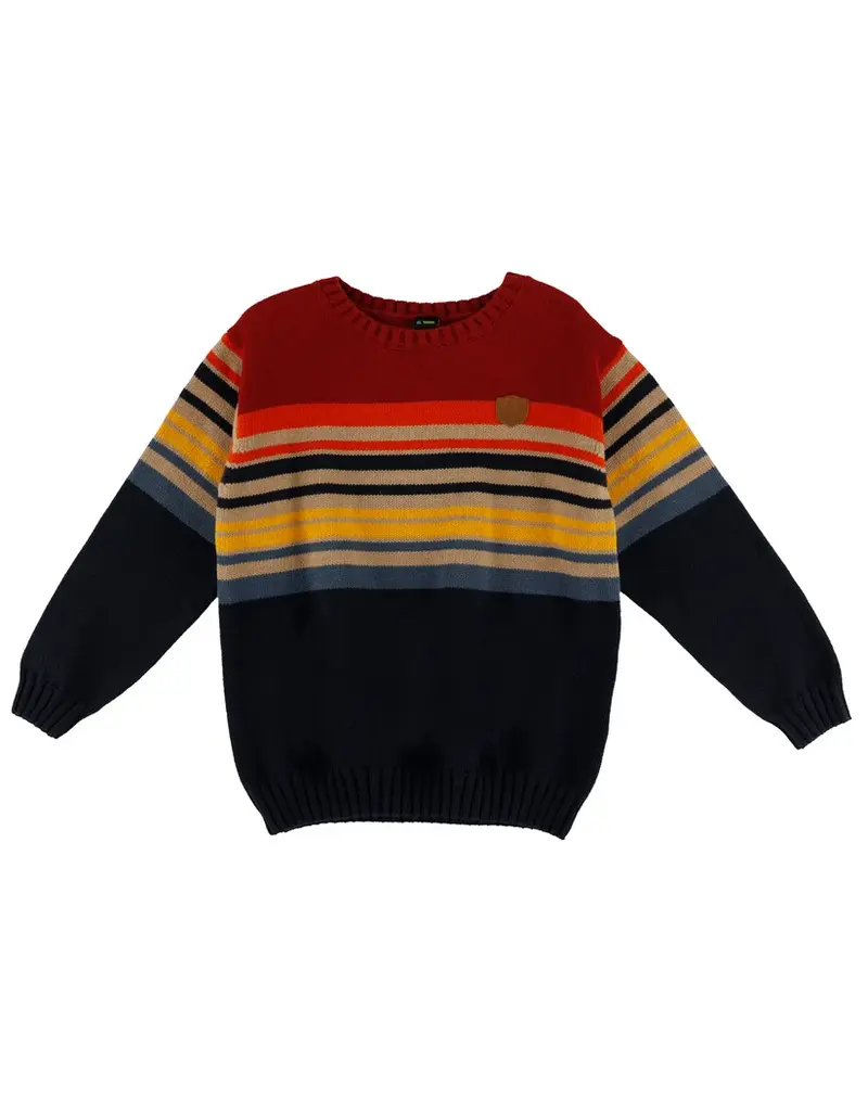 NANO KNIT SWEATER - BURGUNDY STRIPE