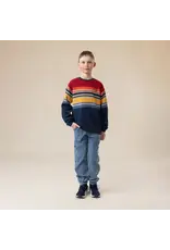 NANO KNIT SWEATER - BURGUNDY STRIPE