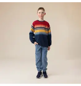 NANO KNIT SWEATER - BURGUNDY STRIPE