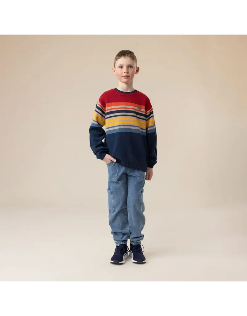 NANO KNIT SWEATER - BURGUNDY STRIPE
