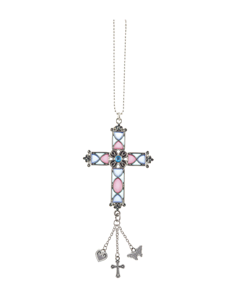 STAINED GLASS CAR CHARM
