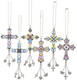 STAINED GLASS CAR CHARM