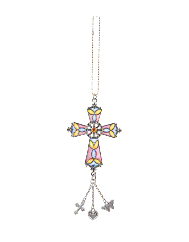 STAINED GLASS CAR CHARM