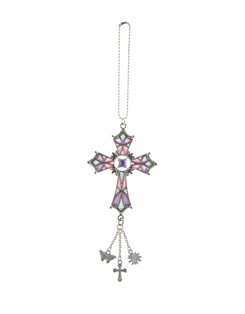 STAINED GLASS CAR CHARM