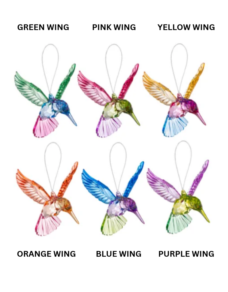 4.5 " ACRYLIC WINDOW  MEADOW HUMMINGBIRDS