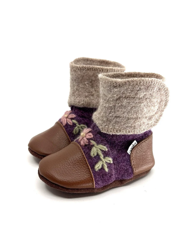 BLOSSOM FELTED WOOL BOOTIES