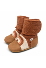 CLAY EMBROIDERED FELTED WOOL BOOTIES