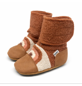 CLAY EMBROIDERED FELTED WOOL BOOTIES