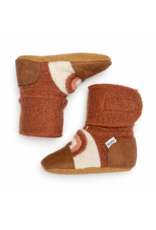 CLAY EMBROIDERED FELTED WOOL BOOTIES
