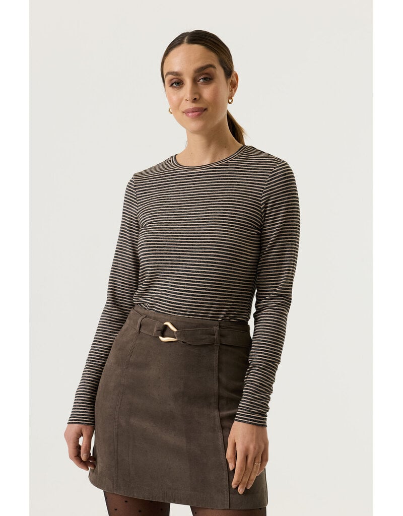 L/S BROWN STRIPE TOP