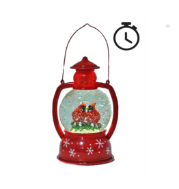 CARDINAL LANTERN SNOWGLOBE