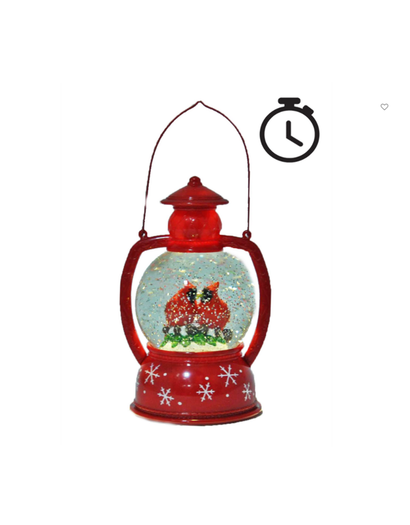 CARDINAL LANTERN SNOWGLOBE