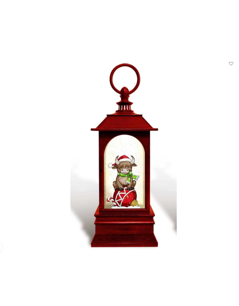 HIGHLAND COW LANTERN SNOWGLOBE