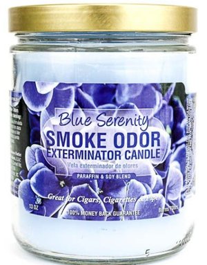 Smoke Odor Exterminator BLUE SERENITY-CANDLE: BLUE SERENITY SMOKE ODOR CANDLE