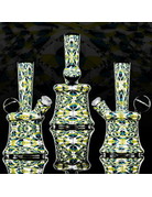 QUASAR GLASS Quasar Mini Tube: Blue/Yellow Chip Stack