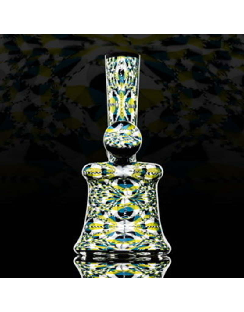 QUASAR GLASS Quasar Mini Tube: Blue/Yellow Chip Stack