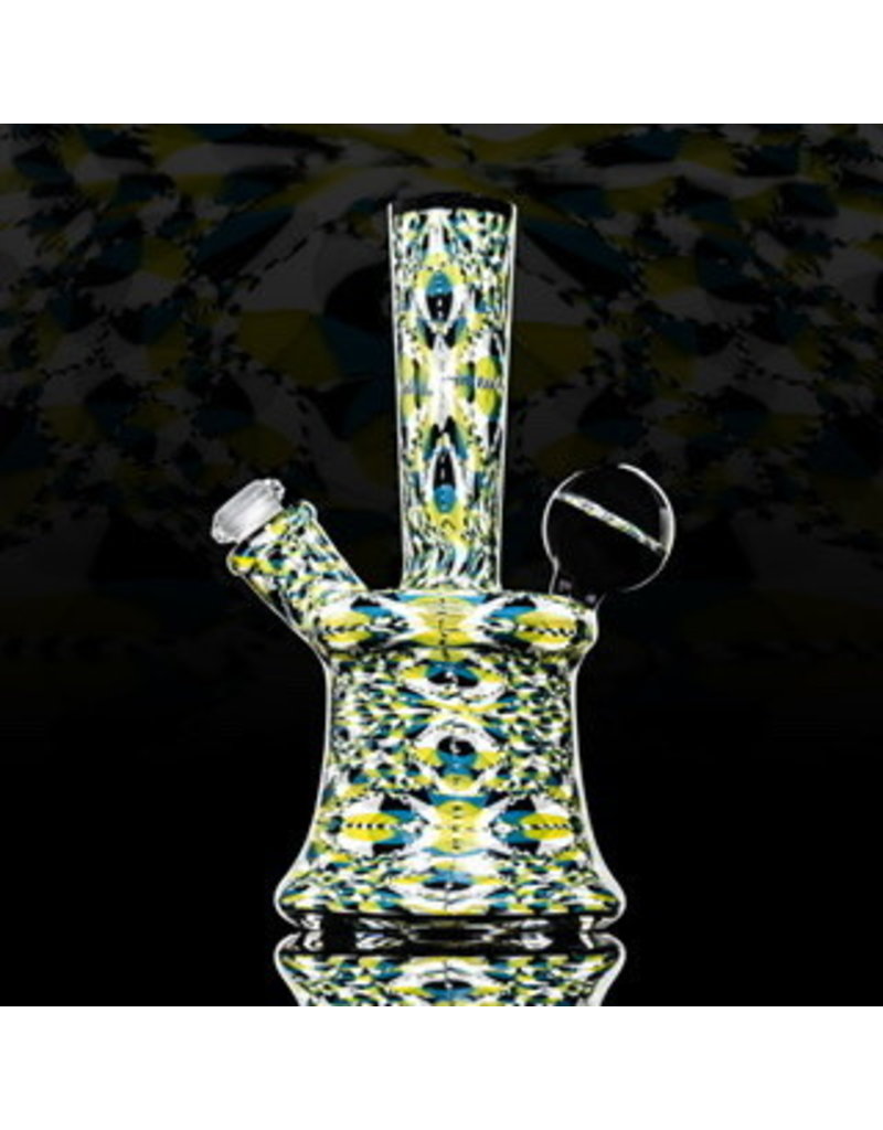 QUASAR GLASS Quasar Mini Tube: Blue/Yellow Chip Stack