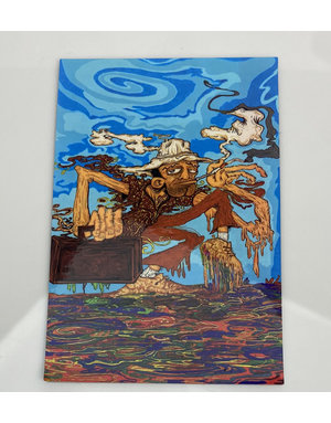 Vincent Gordon Sticker: Melty/Coogi Hunter S Thompson Wavy blue background