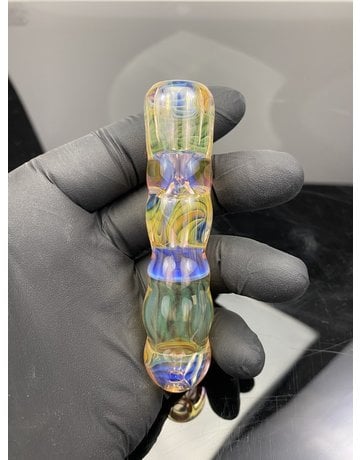 Maka B MAKA B Silver and Gold Fume Linework Chillum #3