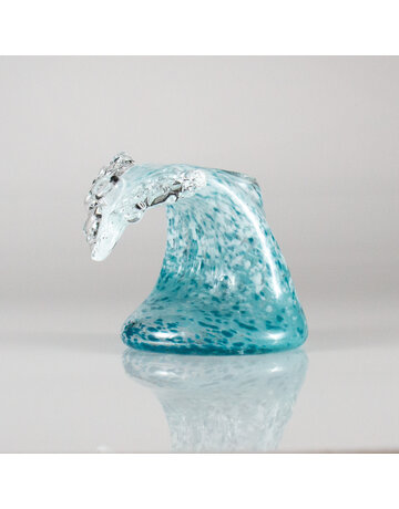 Black Sand Glass 3 - Wave Rig (Blue and White frit)