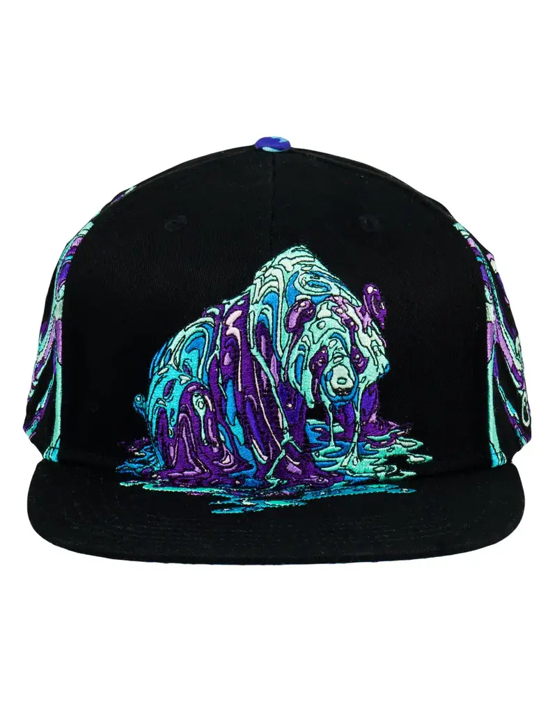 Grassroots GR Snapback Hat S/M  : Swartz Brothers Neon Dripping Panda Gray Grassroots