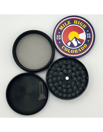 Purple Haze Round Grinder 4 tier 63mm Blue- Mile High Colorado