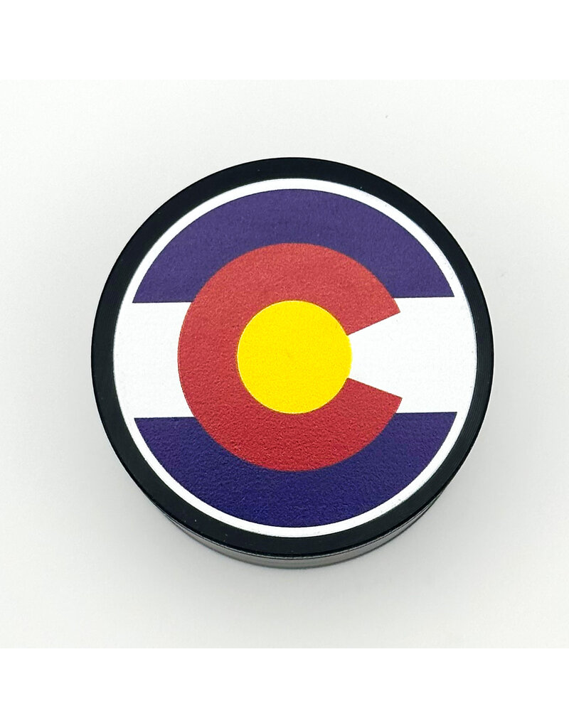 Round Grinder 4 tier 63mm Black- Colorado Flag