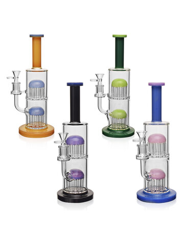ES1043 W_ Double Stack  Tree Perc Water Pipe 11.5"
