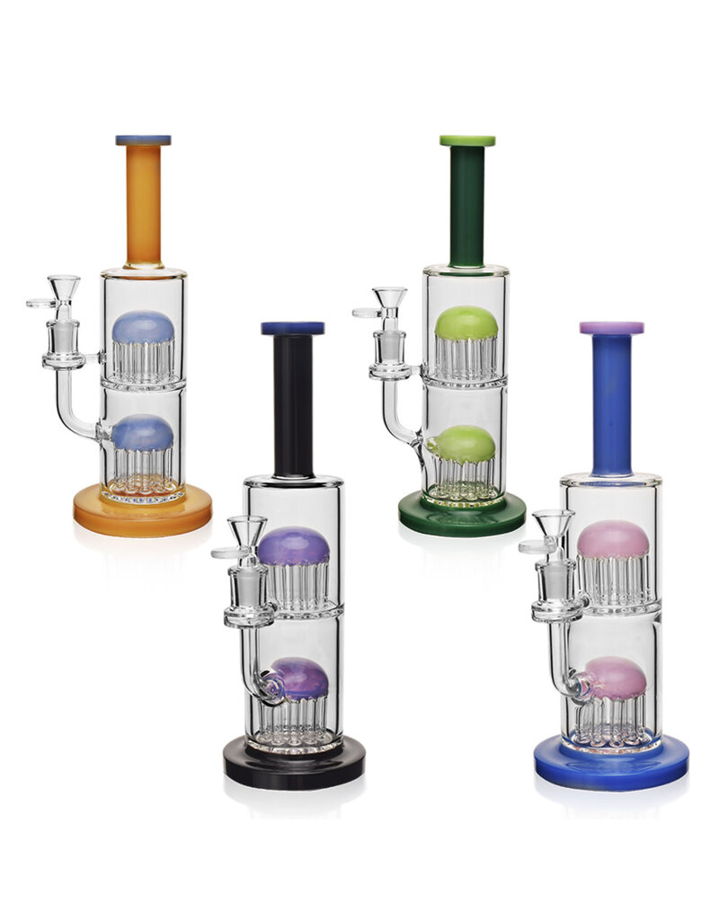ES1043 W_ Double Stack  Tree Perc Water Pipe 11.5"