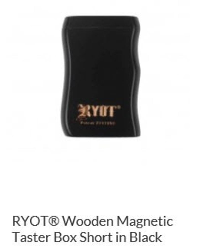 RYOT 2 Inch Black Wood Dugout - Magnetic Poker Box From Ryot