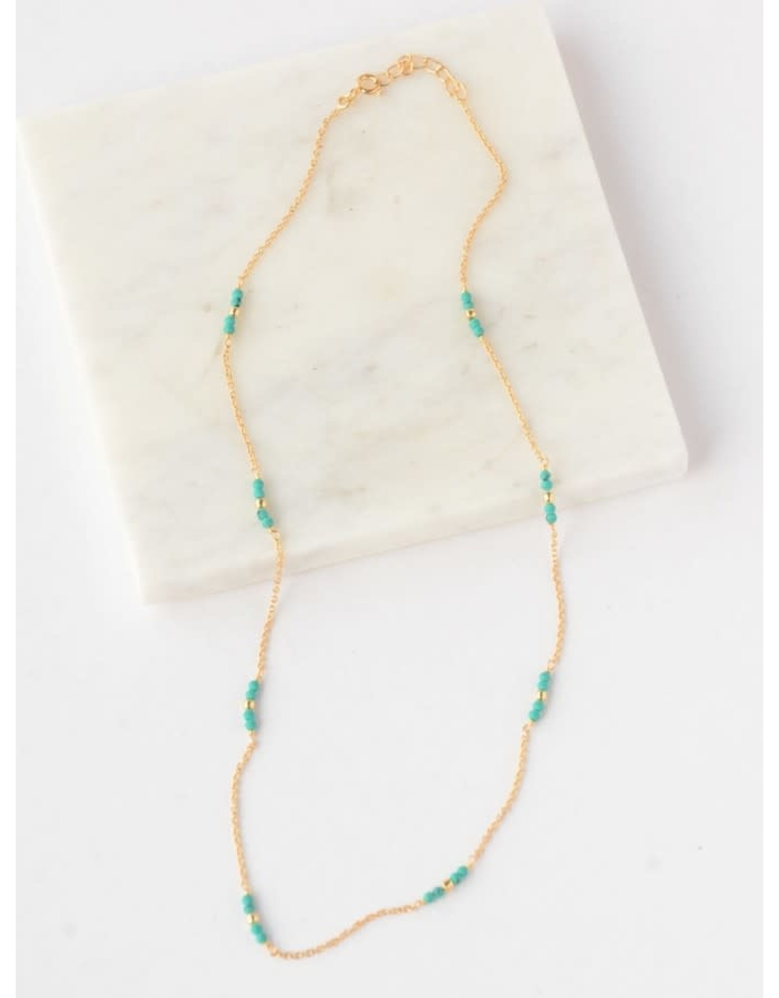 Delicate Turquoise 14kt Gold Plated, Sterling Necklace