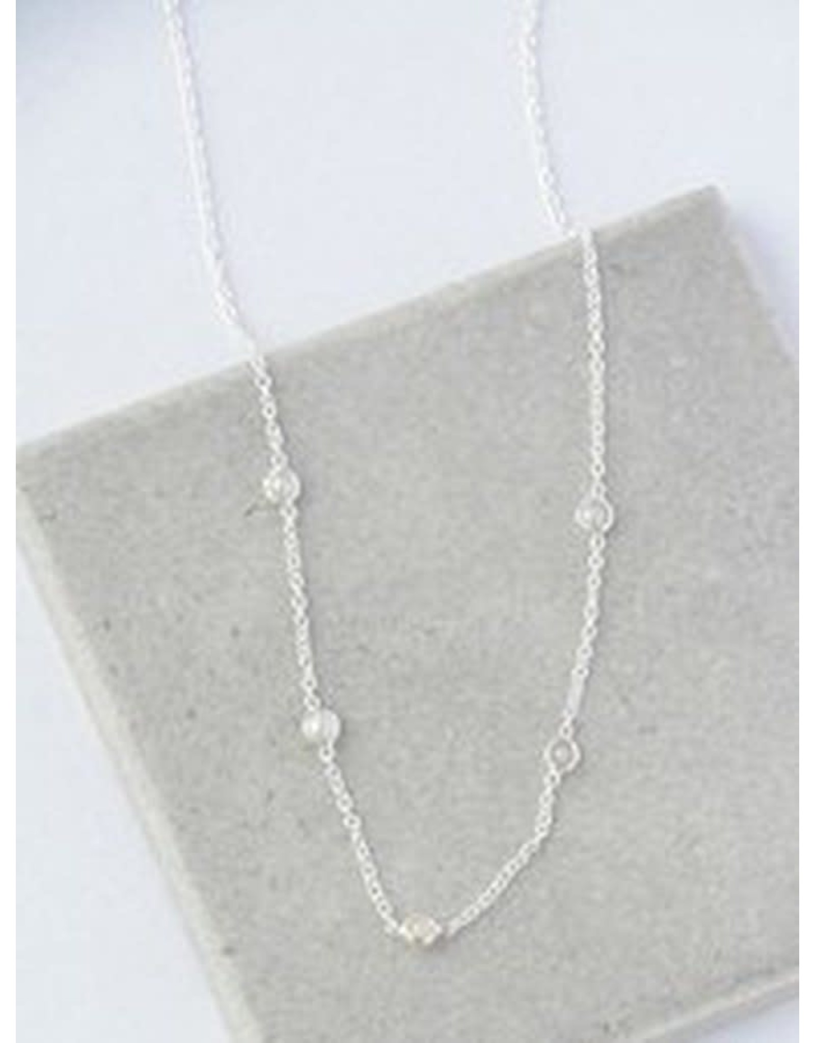 Trade roots Sterling Silver Delicate Pearl Necklace, India