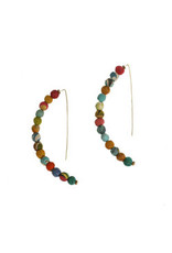 Trade roots Kantha Linear Arc Earrings, India