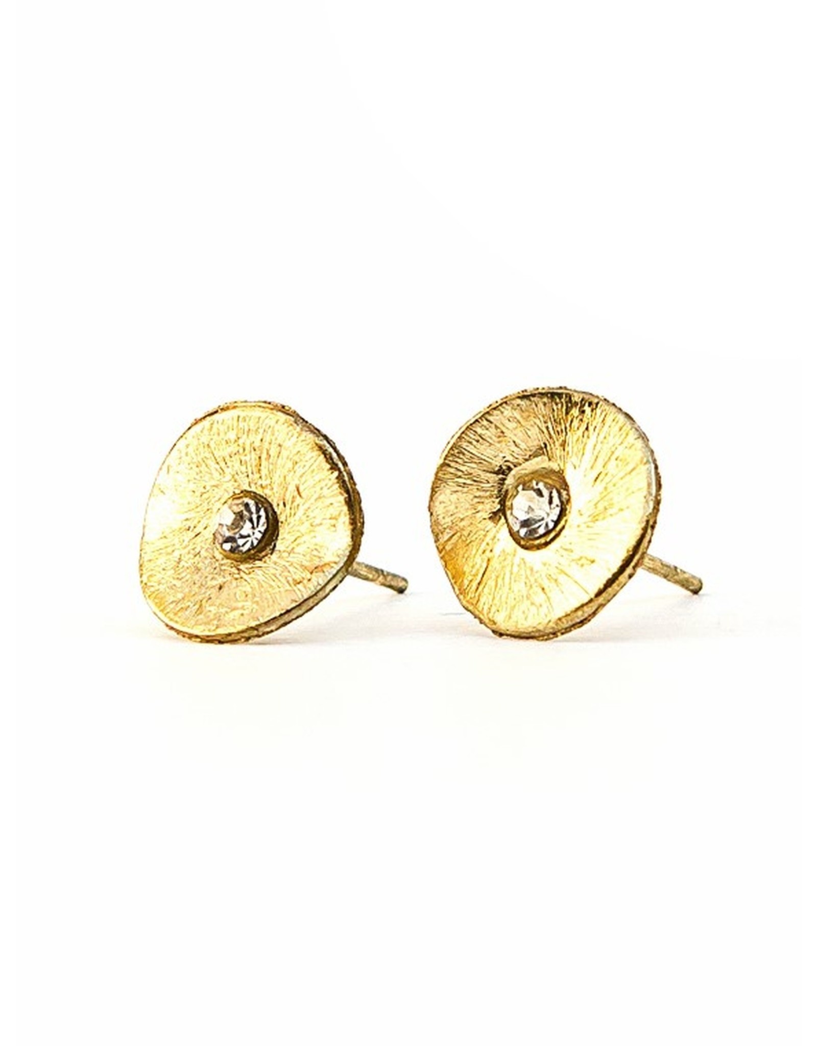 Trade roots Poppy Studs, Brass Color