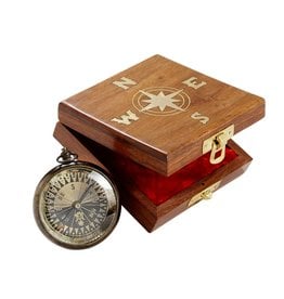 Trade roots True North Compass in Wood Box, India