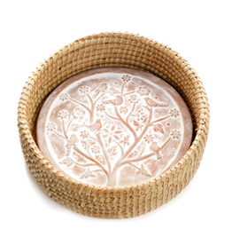 Trade roots Round Tree w/ Birds Bread Warmer in Natural, Bangladesh